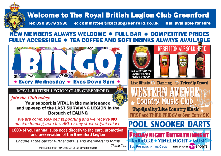 Club Events & Facilities Poster